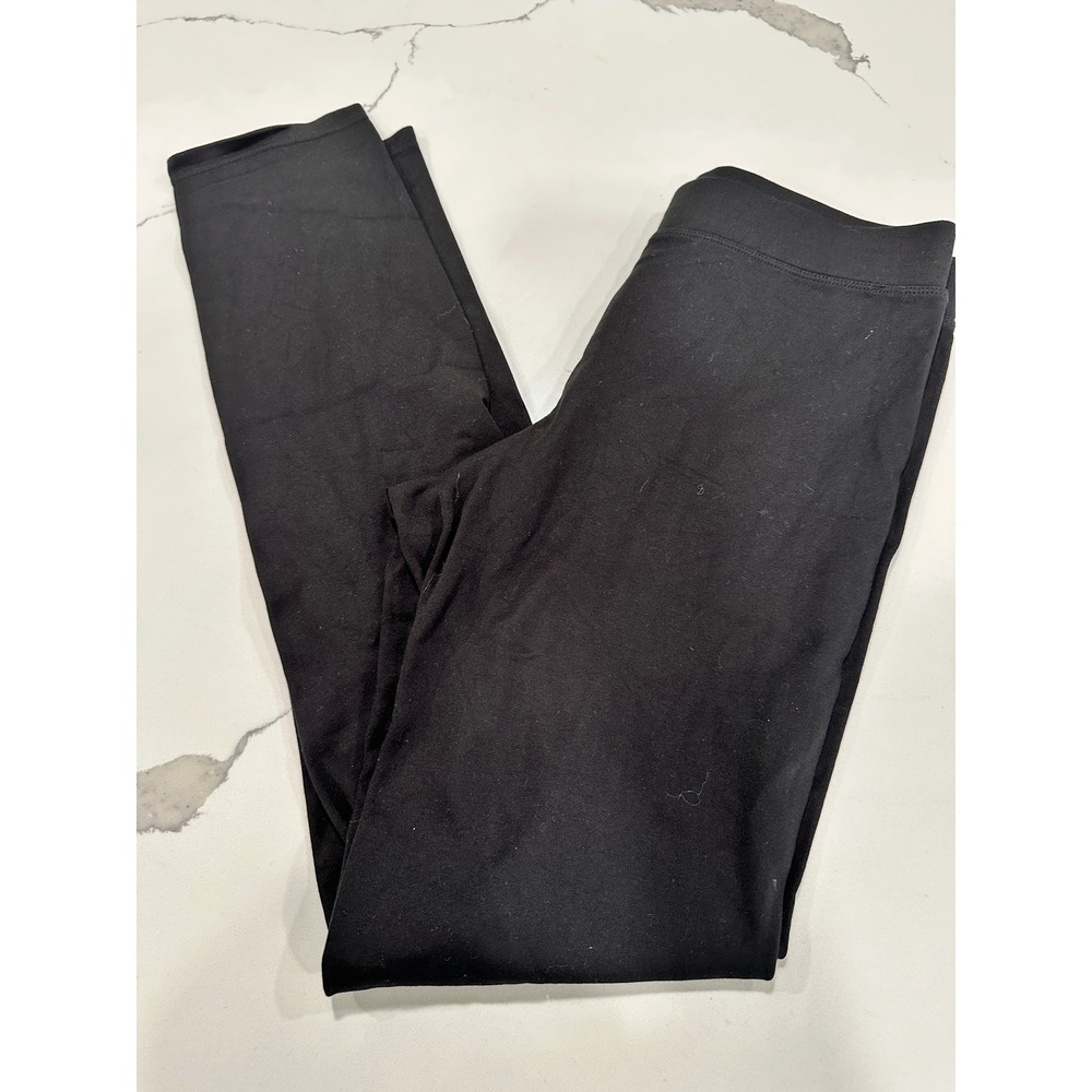 Donna Karan New York Black Stretch Ponte Leggings XS Wide Waistband Pants